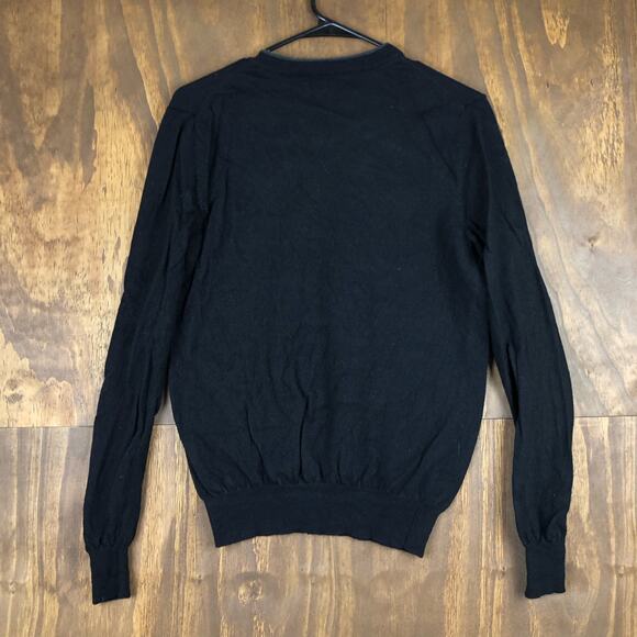 Daniel Hechter Paris Mens Sweater Black V Neck 100% Merino Wool Small - Picture 10 of 12